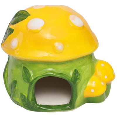 Nieuw Vier Seizoenen Universeel Bos Boomstronk Paddenstoel Hamsternest Creatief Hamster Keramisch Nest Koel Slaapnest voor Huisdieren