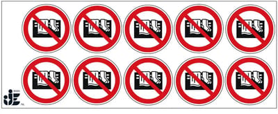 Niet afdekken verbodssticker - P081 | 5 cm - 10 stuks per vel
