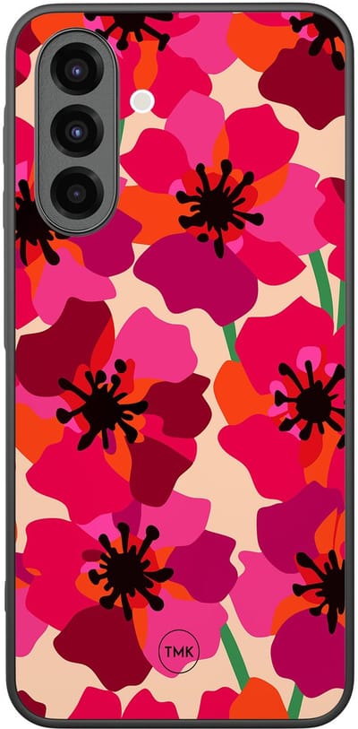 Hoesje geschikt voor Samsung Galaxy A26 - Pink floral bliss - Roze - TPU case - Bloemen - Hardcase zwart telefoonhoesje