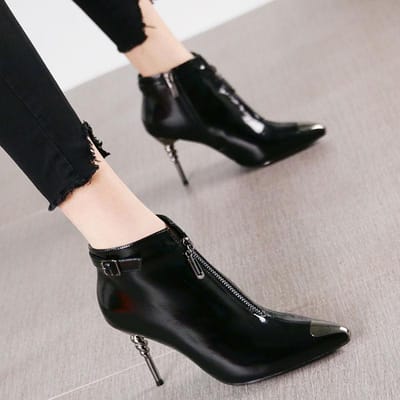 Schoenen met puntige neus en stilettohak Europese en Amerikaanse stijl 8 cm hoge hakken Dameslaarzen Sexy Puntig 35 gray