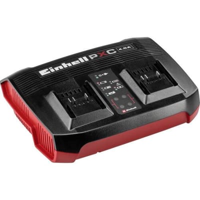 Einhell DUO-lader - Power X-Change - 18 V - Laadstroom 4A - Geïntegreerde wandhouder - Geschikt voor alle Power X-Change Accu's