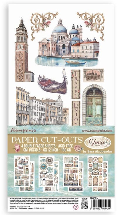 Stamperia - Venice City of Art 6x12 Inch Paper Cut-outs (4pcs) (SBBCT14)