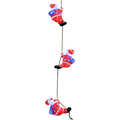 3x Deuba Kerstfiguur Kerstman – LED Acryl 30cm –Wit Licht