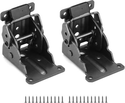 Opklapbare Scharnierpoten - Steunbeugels - Meubelverbouwing - 20 Schroeven Inbegrepen - 225 Kg Capaciteit - Zwart