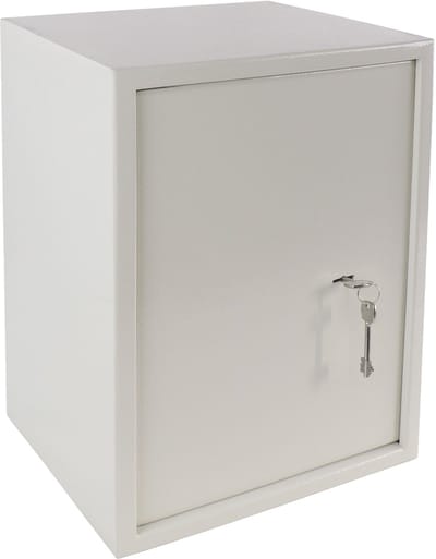 Kluis met Sleutel 35x31x50 cm – Möbeltresor Staal – Geldkluis / Documentenkluis met Legplank – Veiligheidskluis met Dubbel Slot – Beige