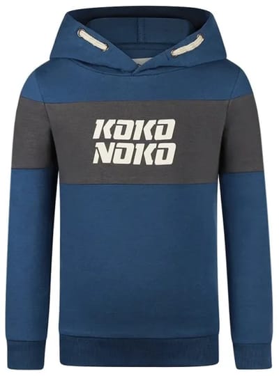 Koko Noko Hoody Mid Blue/Dark Grey maat 92