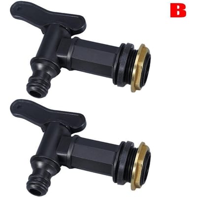 Accessoires de Valve de seau, couvercle d'adaptateur de robinet en plastique, mamelon noir 3/4 pour adaptateur de baril 2 pièces B noir