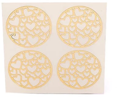 Metalen sticker Hartjes goud 4x