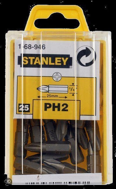 Stanley 1/4" Bits Phillips Nr2