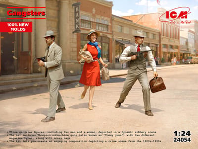 ICM Modelbouwpakket Militaire voertuigen - 24054 Gangsters - 3 Figuren Plastic - 1:24 - Modelbouw