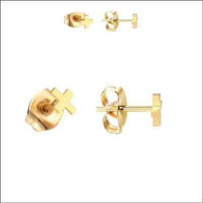 Aramat Jewels | Oorbellen | RVS kruisjes oorbellen | Rosékleurig / 4mm | | | Staal | Kinderen, Volwassenen | Verkleurd niet