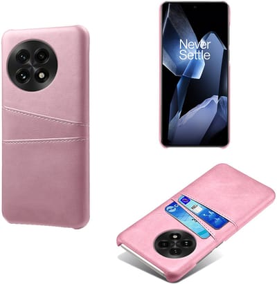 Hybride Backcover met Opbergvakjes + Glas Screenprotector voor OnePlus 13R _ Roze Goud