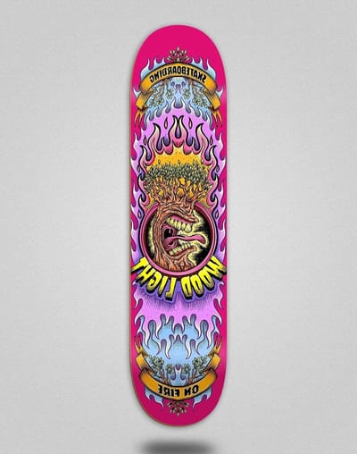 Houten Skateboard Deck - Compleet Skateboard - Street Skateboarding - Op Vuurtint - 8.25 Inch - Roze