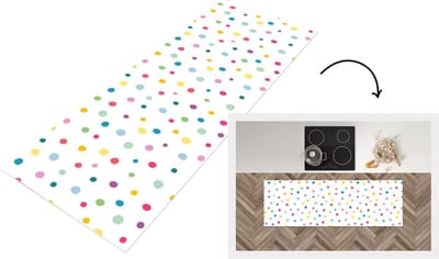 Keukenloper - Loper keuken - Confetti - Stippen - Patroon - 150x50 cm - Keukenloper vinyl