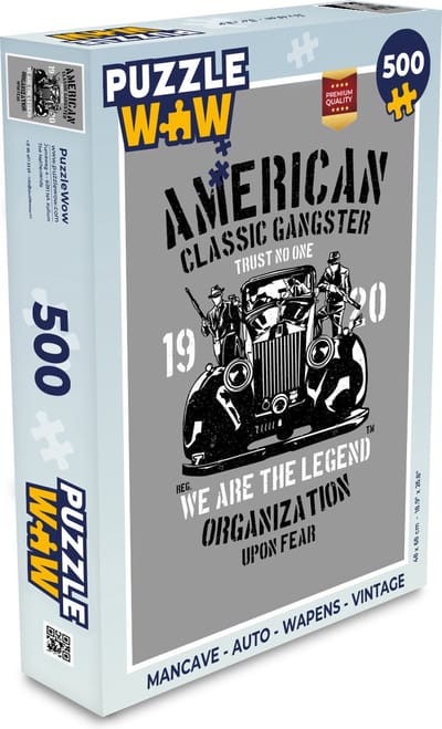 Puzzel Mancave - Auto - Wapens - Vintage - Legpuzzel - Puzzel 500 stukjes