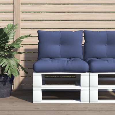 vidaXL - Palletkussenset - 60x38x13 - cm - stof - marineblauw