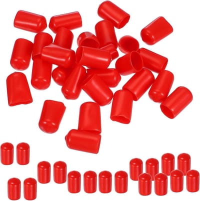 Rubberen Eindkappen - Beschermdoppen - Onderdelen Beschermen - Corrosiebestendig Materiaal - 12 mm Gatdiameter - Rood