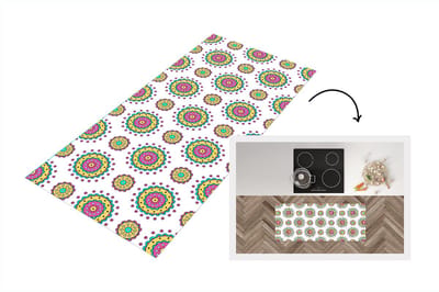 Keukenloper - Loper keuken - Meisjes - Bloemen - Mandala - Patronen - 120x50 cm - Keukenloper vinyl