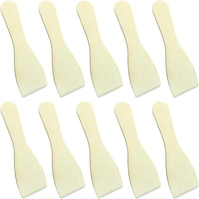 Racletteschrapers Beukenhout - Hittebestendige Schoppen - Tafelgrill Gebruik - Geen Krassen - 10 Stuks - Houtkleur