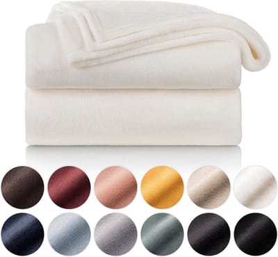 Blumtal - Fleece Deken - Super Zacht Fleece Plaid 130x150 cm - Creme