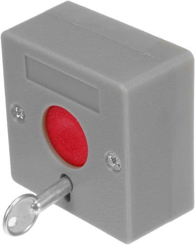 Noodalarm Knop - Paniekknop Ouderen - Thuis Zorg - Sleutel Reset - 5.3 cm - Grijs