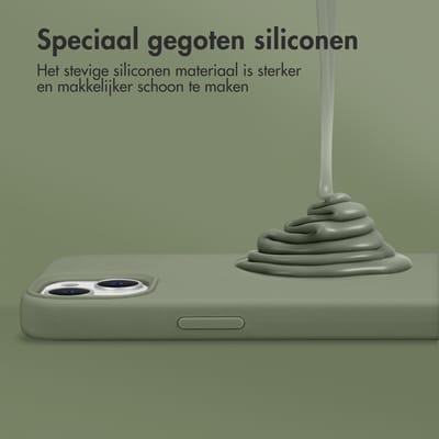 Accezz Hoesje - Geschikt voor Apple iPhone 13 Pro - Liquid Silicone Backcover geschikt voor MagSafe - Cooper Green