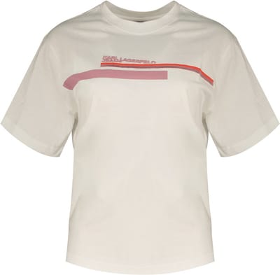 Karl Lagerfeld Jeans A2w17032 T-shirt Met Korte Mouwen Beige,Wit M Vrouw