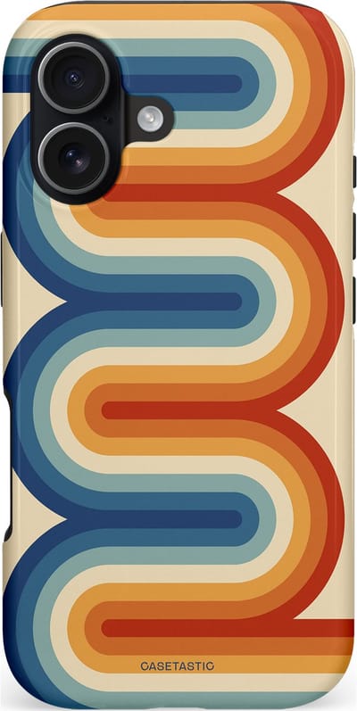 Casetastic hoesje geschikt voor Apple iPhone 17 - MagSafe - Dubbellaagse bescherming - Vintage Boog - Fashion Case - Zand Terracotta Petrol Goud