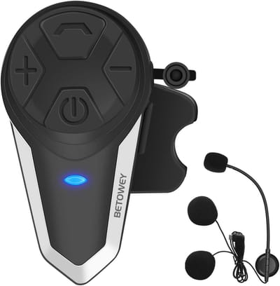 Motorhelm Communicatie - Bluetooth Headset - Veilig Communiceren - 1000 Meter Bereik - Set van 1 - Zwart