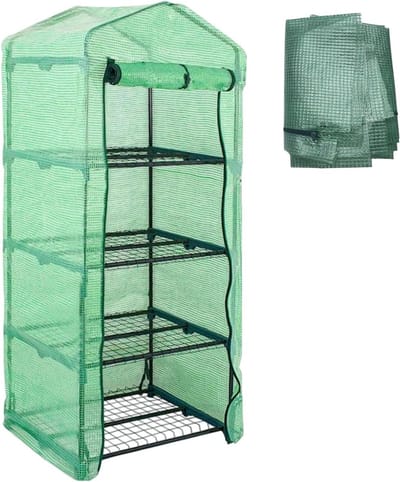 Kas Afdekking - Broeikas Zeil - Planten Beschermen - UV-bestendig PVC - 35 x 20 x 8 cm - Groen