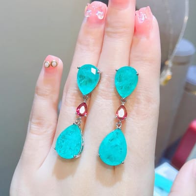 925 Zilveren Sterling Smaragd Edelsteen Druppel Oorbel Voor Vrouwen Oorsprong Groene Smaragd Sieraden Aros Mujer Oreja Orecchini Oorbellen gray