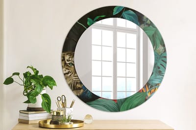 Coloray Bedrukte Spiegel - Vintage jungle Spiegel Met Print - 60 cm - Groente Bedrukte Spiegel - Spiegel Met Print - Wandspiegel Met Print - Wandspiegel Decoratieve Print
