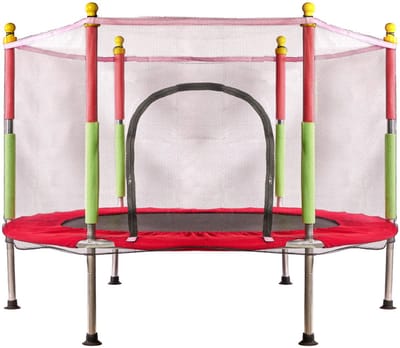 Playos® - Trampoline met veiligheidsnet - Rood - 140 cm - tot 150 kg - Tuintrampoline - Speelgoed