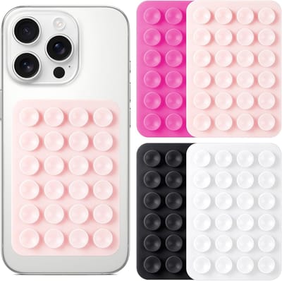 4 Kleuren Siliconen Zuig Telefoon Case Mount, Sticky Telefoon Grip met Hoge Zuigkracht, Antislip Sticky Siliconen Houder voor Selfies & Video's, Handsfree Mobiele Telefoonhouder voor Gladde