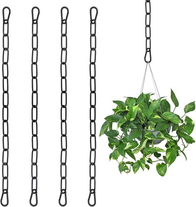 4x Stevige Metalen Verlengketting Zwart 60cm voor Hangstoel, Hamac en Schommel - 150kg Draagvermogen