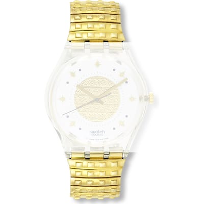 Swatch Plastic - Originals Medium (34mm) /Access/Solar/Musicall/Stop - G/SK/SL/SR/SS/SO28 AGK142 GK142 Golden Waltz Large Horlogeband