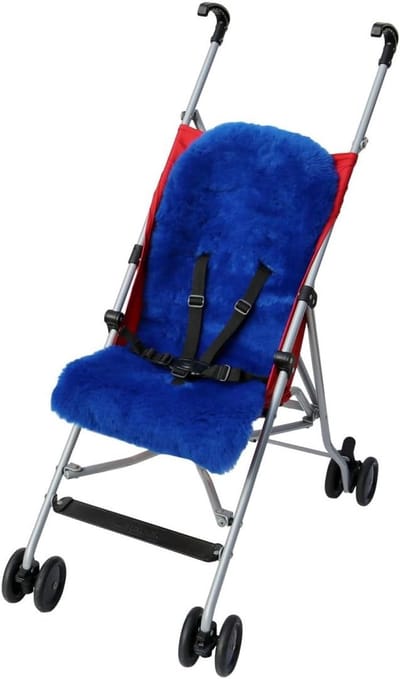 Lamsvel Inleg - Kinderwagen Vacht - Comfortabel Zitten - Temperatuurregulerend Ademend - 75x33cm - Indigoblauw
