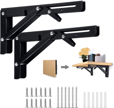 Dailygoods- Klappconsole Zware Belasting 300mm - 2 Stuks - Opvouwbaar - Wandmontage - Ruimtebesparend - Maximale Belasting 60kg - Corrosiebestendig - Wandbeugel