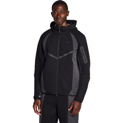 Nike Tech Windrunner herenjack van fleece met rits over de hele lengte Tech - Zwart- Heren, Zwart XS