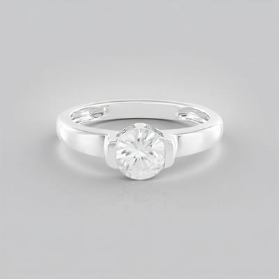 Cavill - Zilveren Ring - 925 Sterling Zilver - Cambodjaanse Zirkoon 0,945 ct Rond Slijpsel - Elegant Bezelzetting - Dames Sieraad