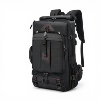 Travel Backpack 60L - Handbagage Rugzak Vliegtuig - Gym Rugzak met Schoenenvak - Laptop Rugzak 17 inch - Reistas Backpack - Waterafstotend - Zwart - Large