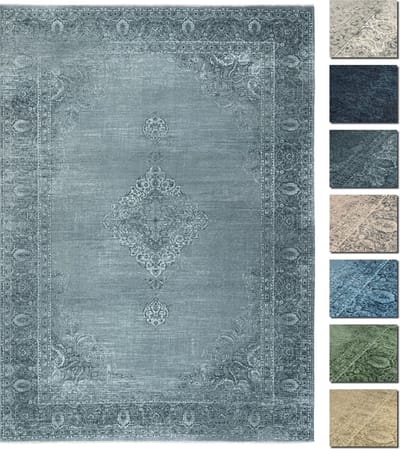 Kelim Vintage Vloerkleed - Zilver 155 X 225 cm - Premium Laagpolig Woonkamer Tapijt - Anti-Slip, Machinewasbaar & Super Zacht