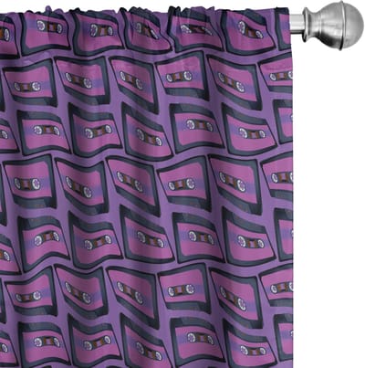 ABAKUHAUS – Retro gordijnen 2x75x225 cm – microvezel – fuchsia en blauwviolet