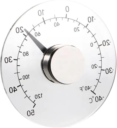 Thermohygrometer Thermometer - Buitenweer Meter - Temperatuur Meten - Geen Batterij Nodig - 10.7x2.4 cm - Transparant