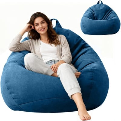 XL Zitzak Hoes zonder Vulling, Druppelvormig Design voor Woonkamer en Kinderkamer - Comfortabel en Decoratief - Geschikt voor Binnen en Buiten - 100 x 120 cm.