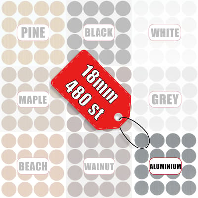 AMIG Afdekstickers Aluminium 18mm Ruw PVC Grootverpakking - 480 Stuks