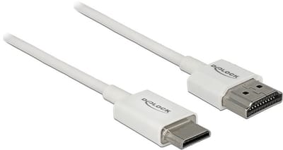 Dunne Premium Mini HDMI - HDMI kabel - versie 2.0 (4K 60Hz) / wit - 0,25 meter