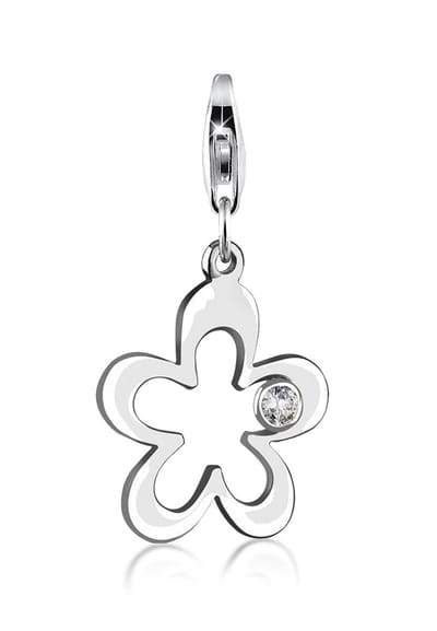 Nenalina - Bedel - Blumen-Anhänger Zirkonia Kristalle 925 Silber - Dames