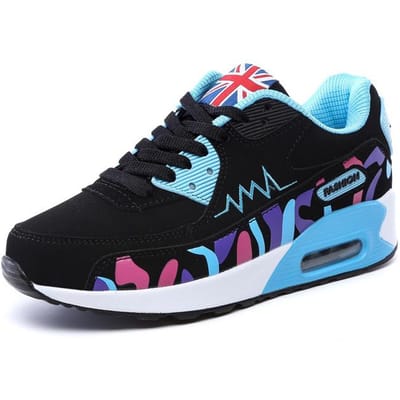 Nieuwe Sneakers Meisjes Vrouwen Platte Schoenen Demping Sportschoenen Lente Comfortabele Dames Loafers Casual Schoenen Veters Lichtgewicht Platte Schoenen 39 blauw