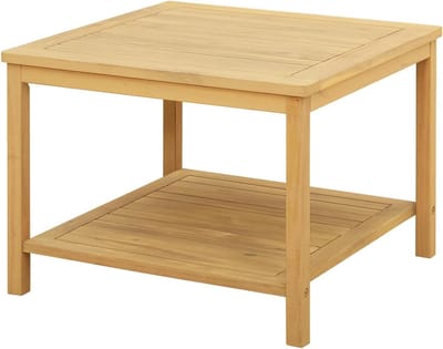 Bijzettafel massief hout - Tuin tafel Balkon tafel - Buiten Zitten - Met Opbergplank